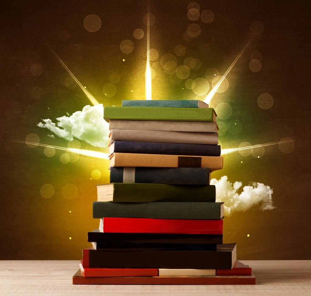 Stack of published books